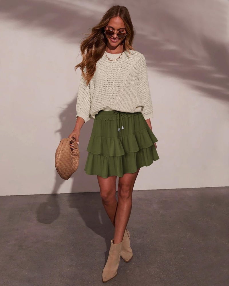onlypuff Flowy Shorts for Women Ruffle Skorts Tiered Teen Girls Country Concert Outfits Golf Tennis Skort Under Sweater Skirt - Image 4